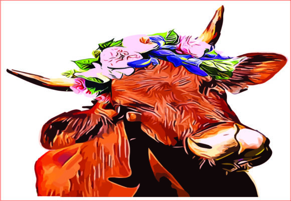 Cow Sublimation Floral: Creative Digital Designs for Home and Apparel