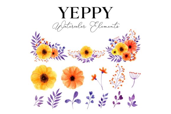 Elevating Creative Projects with the Yeppy Floral Element Watercolor Design