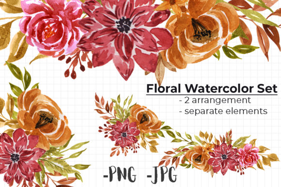 Elevating Seasonal Design with Watercolor Autum Floral Arrangement 2