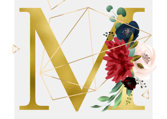 Evaluating the Alphabet M Floral Wreath Golden Foil for Professional Design