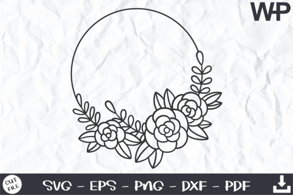 Floral Wreath SVG with Roses: A Digital Asset for Every Creative Project
