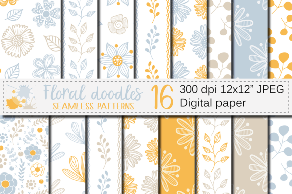 Integrating Blue and Orange Floral Digital Paper into Professional and Personal Design Workflows