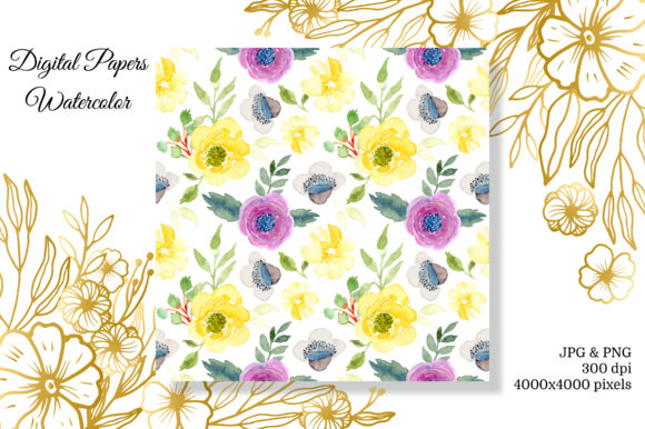 Seamless Pattern Floral Watercolor 14: Elevating Digital and Print Projects