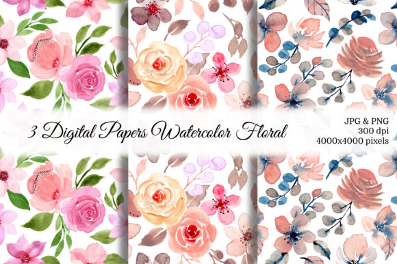 Seamless Pattern Floral Watercolor 31: Practical Applications for Digital and Print Design
