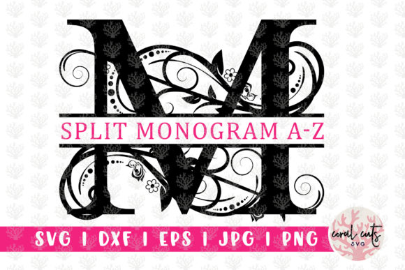Swirl Floral Split Monogram Alphabets Guide